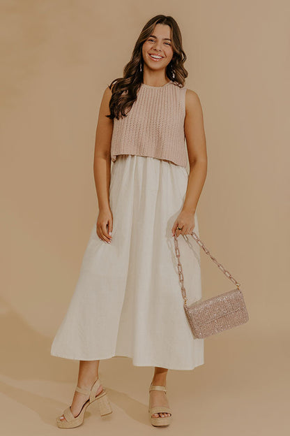 Sweet Intentions Mixed Media Midi Dress