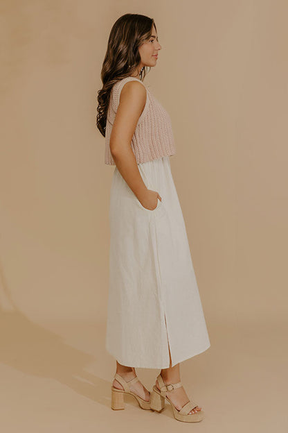 Sweet Intentions Mixed Media Midi Dress