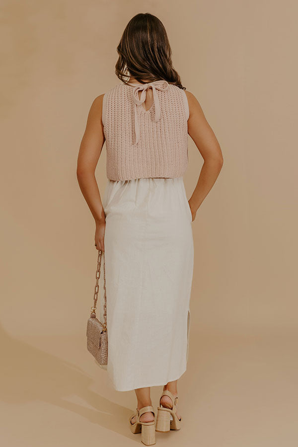 Sweet Intentions Mixed Media Midi Dress