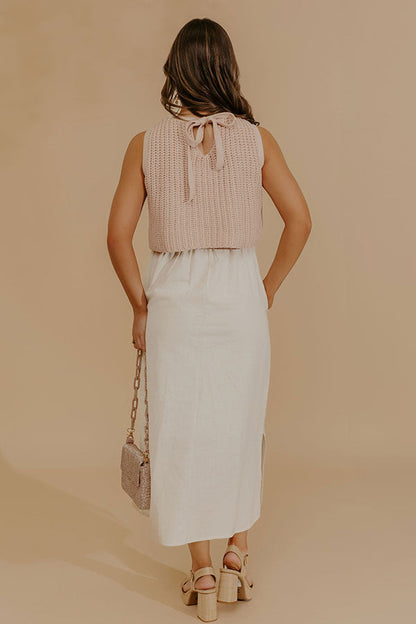 Sweet Intentions Mixed Media Midi Dress