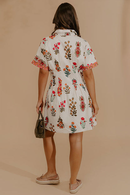 Petal Dream Button Down Mini Dress