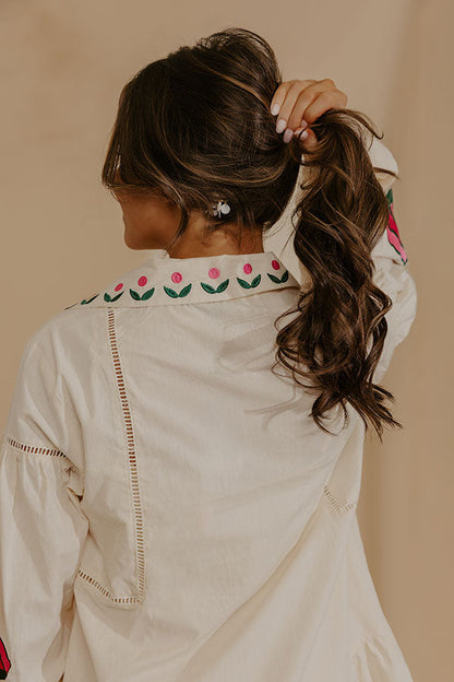 Soft Spoken Embroidered Mini Dress