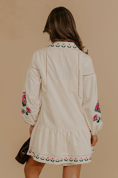 Soft Spoken Embroidered Mini Dress