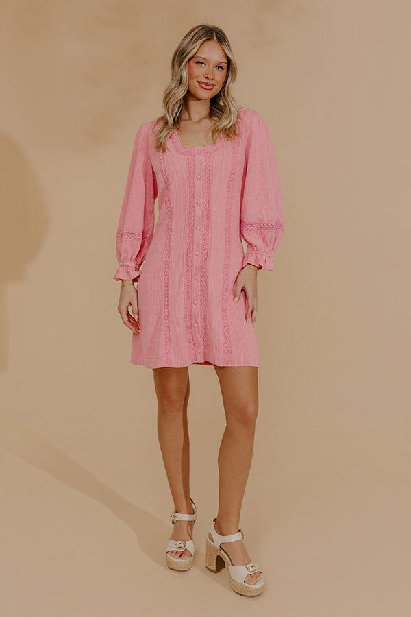 Delicate Details Lace Trim Mini Dress
