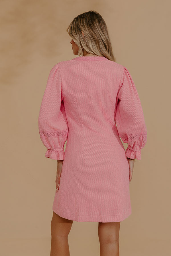 Delicate Details Lace Trim Mini Dress