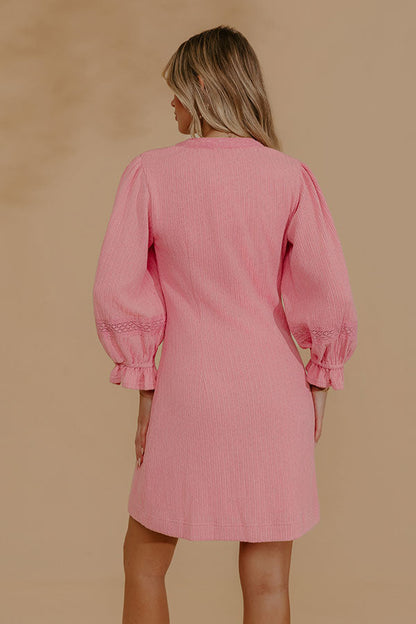 Delicate Details Lace Trim Mini Dress