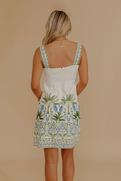Afternoon in Amalfi Linen Blend Mini Dress