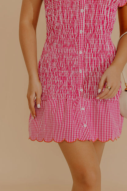 Pretty Picnic Smocked Gingham Mini Dress