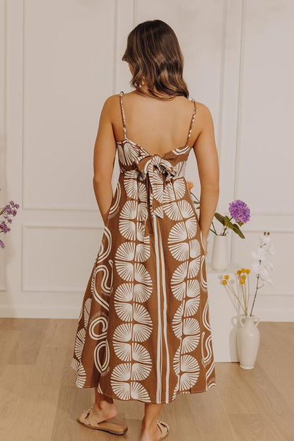 Boho Muse Midi Dress in Mocha