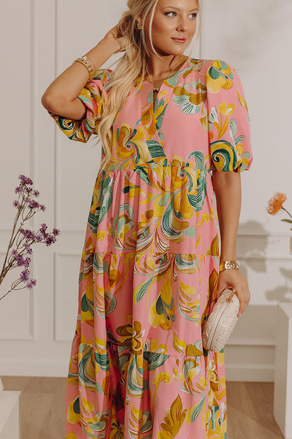 Happy Moments Tiered Midi Dress