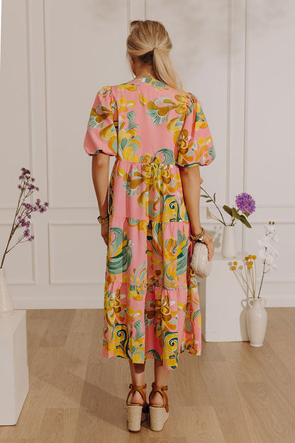 Happy Moments Tiered Midi Dress
