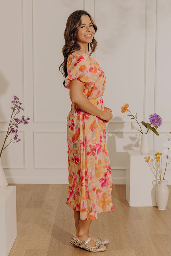 Hibiscus Daydream Floral Midi Dress