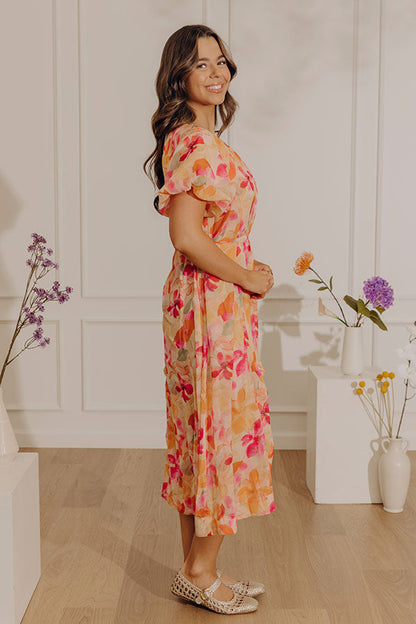 Hibiscus Daydream Floral Midi Dress