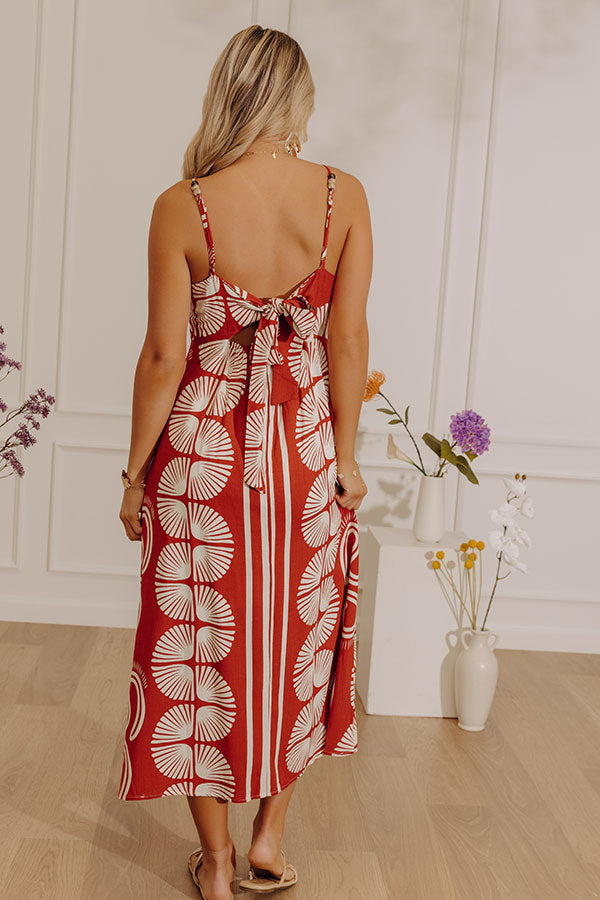 Boho Muse Midi Dress in Red