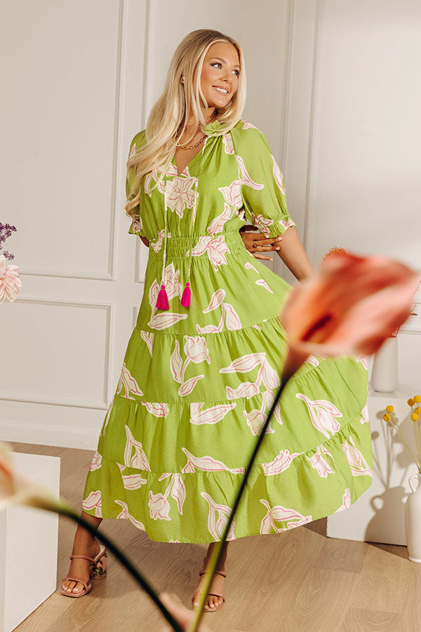 Bright Side Getaway Floral Midi Dress