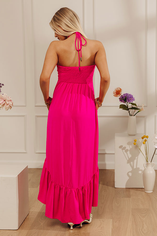 Cheerfully Chic High-Low Midi Dress