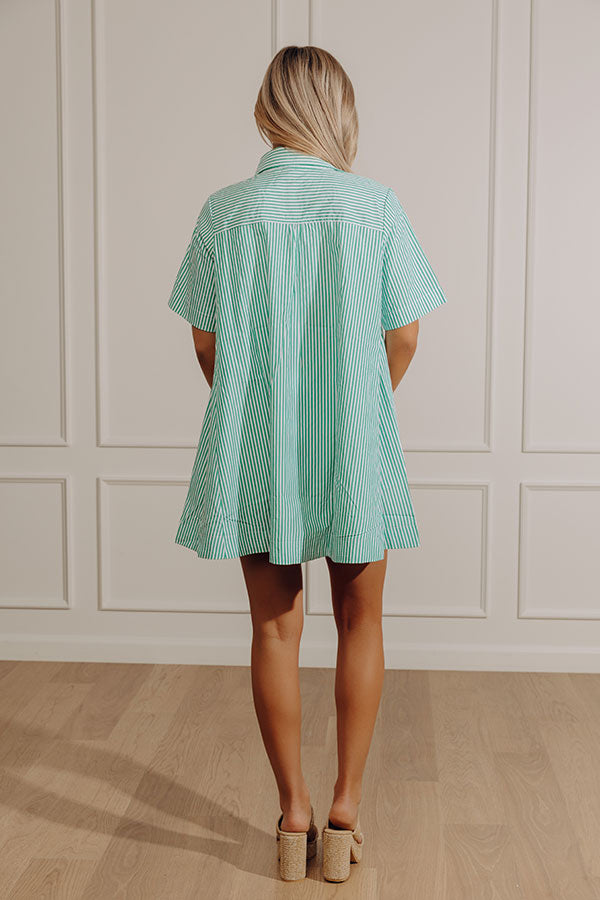 Fresh Lines Stripe Mini Dress in Green