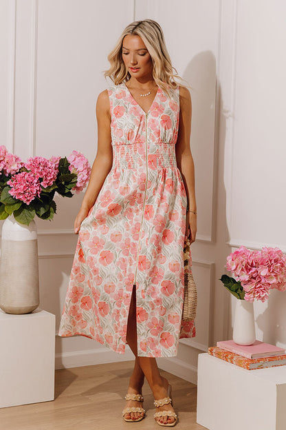Picnic in Europe Floral Midi Dress