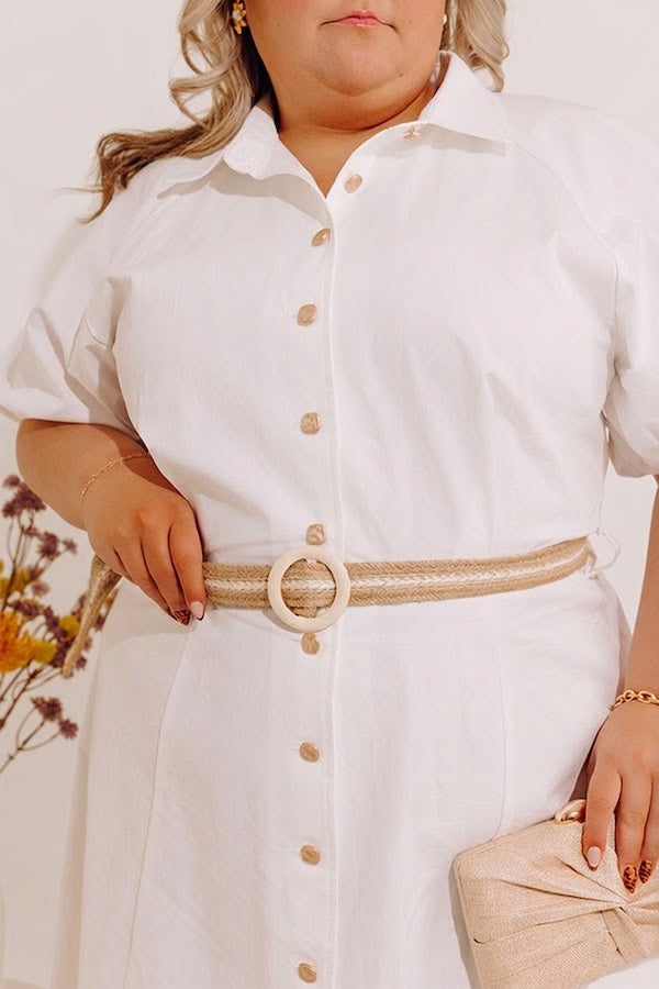 Social Brunch Button Down Midi Dress Curves
