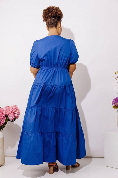 Laughs On The Patio Front Tie Poplin Maxi Dress Curves