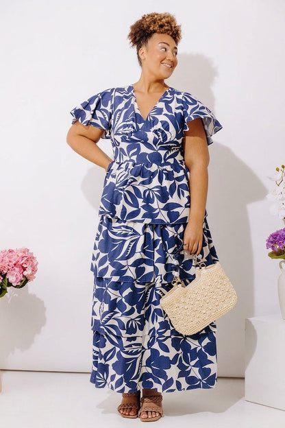 Bloom Belle Tiered Floral Maxi Dress Curves