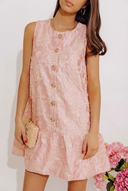 Grace In Bloom Floral Jacquard Mini Dress