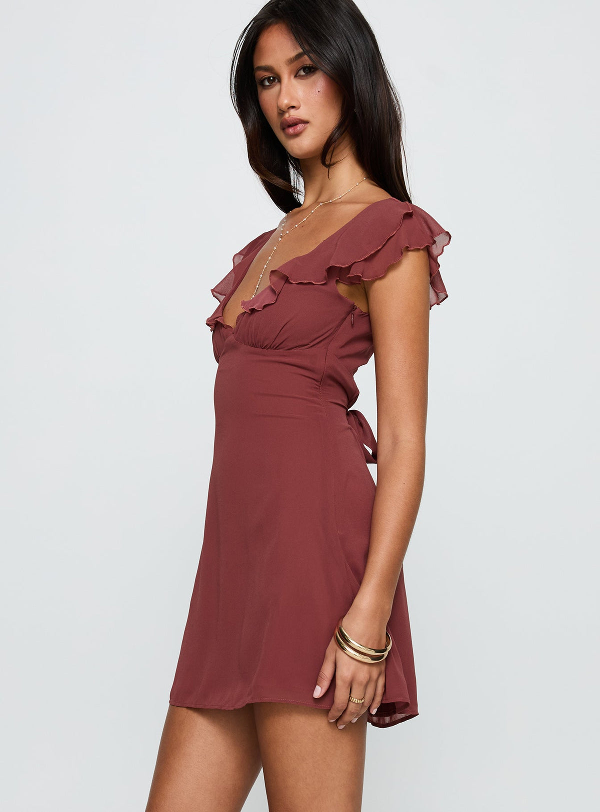 I Guess So Mini Dress Currant