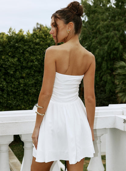 Rashida Strapless Mini Dress White