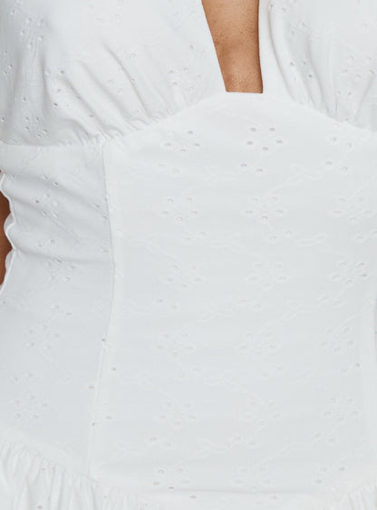 Imojen Halter Mini Dress White