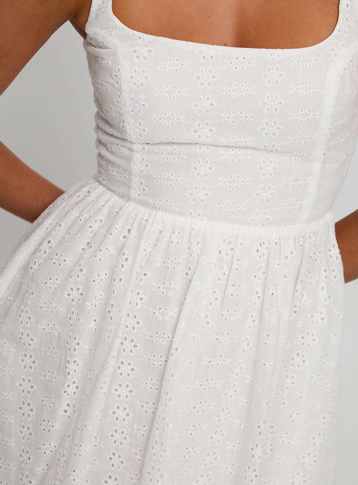 Cartmel Embroidered Mini Dress White