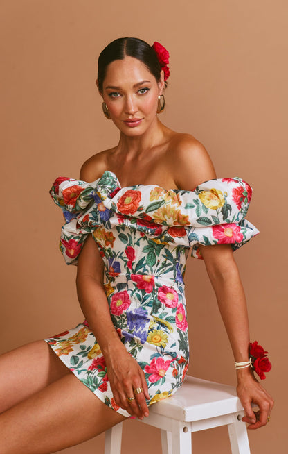 Major Drama Dress ~ Charm Peony White Taffeta