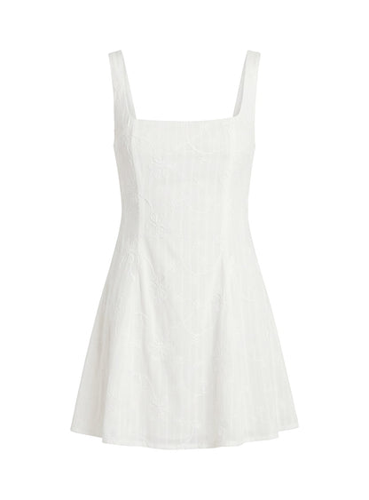 You Can Embroidered Mini Dress White