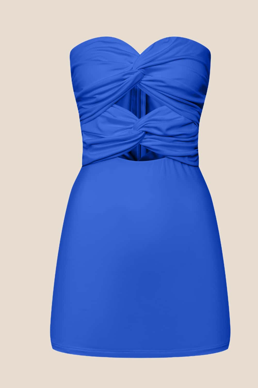 Royal Blue Keyholes Fitted Short Dress