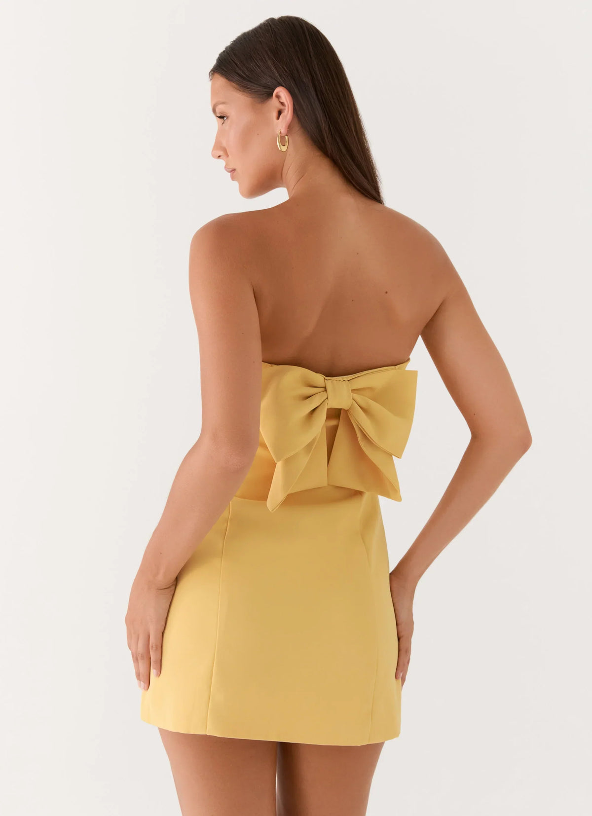 Honey Bow Mini Dress - Yellow