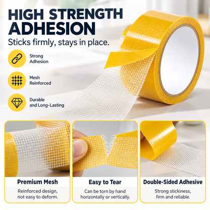 UltraGrip Double-Sided Mounting Tape – Heavy Duty Mesh Adhesive Tape for Home, Office & DIY Projects