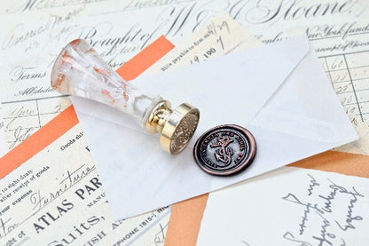 Anchor Latin Motto Wax Seal Stamp | S - Backtozero B20 - antique, knowledge, latin, latin motto, Message, Nautical, Retro, Signature, signaturehandle