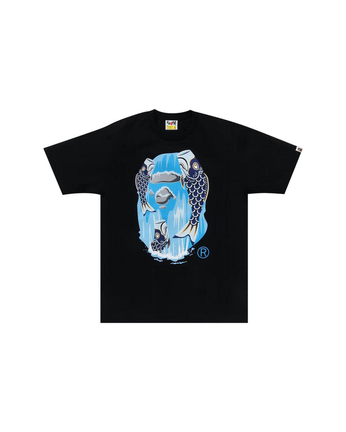BAPE Koinobori Waterfall Ape Head Tee Black