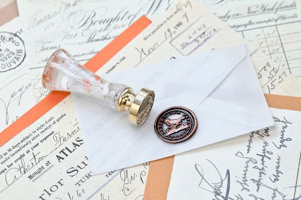 Bird & Book Latin Motto Wax Seal Stamp | S - Backtozero B20 - antique, determination, knowledge, latin, latin motto, Message, Retro, Signature, signaturehandle, wisdom