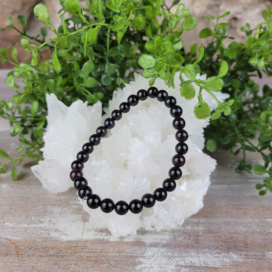Black Onyx 6mm Beaded Stretch Bracelet