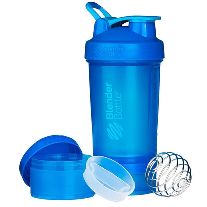 BlenderBottle ProStak System with 22-Ounce Bottle and Twist n' Lock Storage, All Black