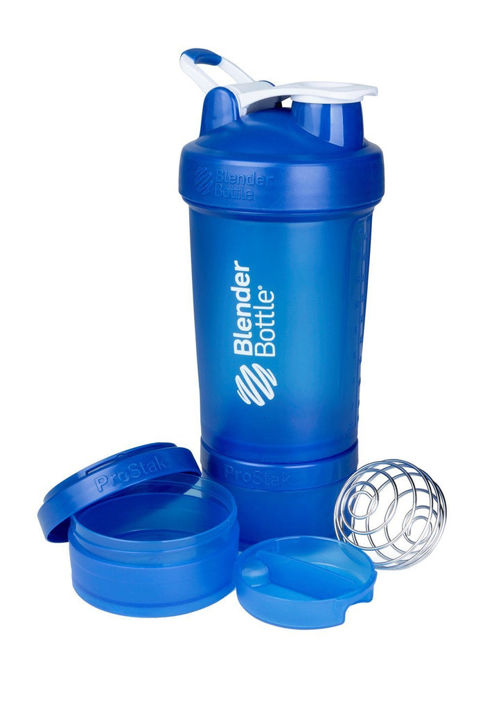 BlenderBottle ProStak System with 22-Ounce Bottle and Twist n' Lock Storage, All Black