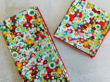 Bountiful Garden Cloth Napkins, Set of Four: 18" Everyday