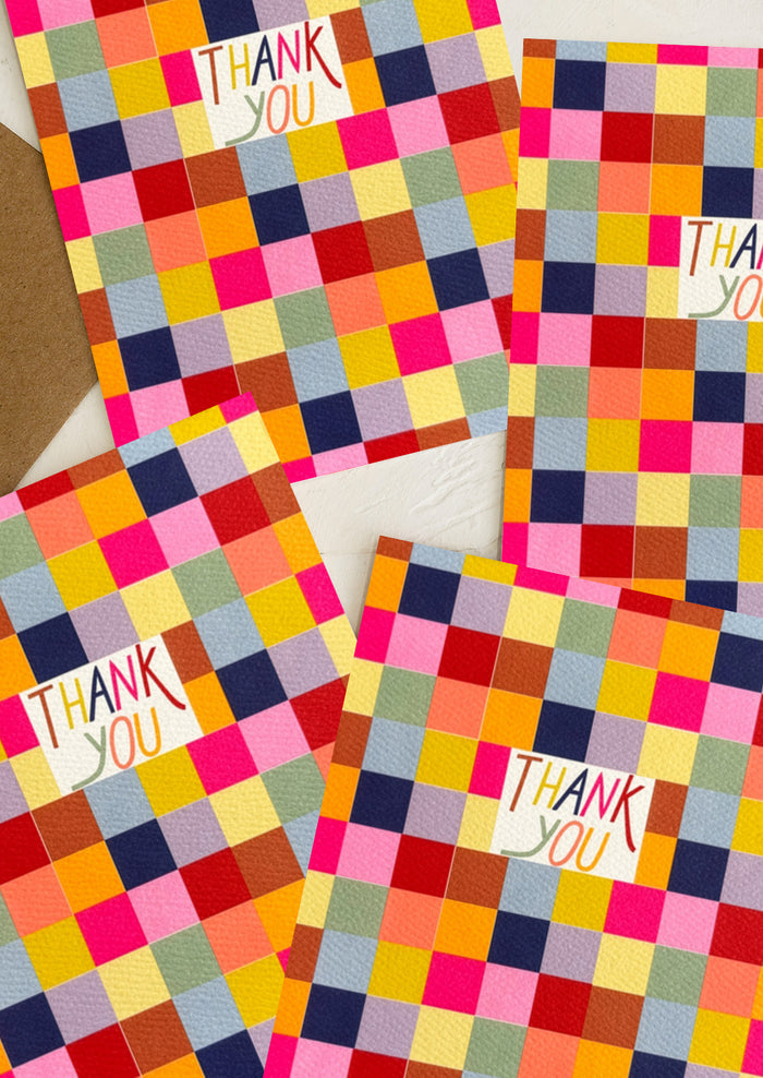 Set of colorful thank you cards