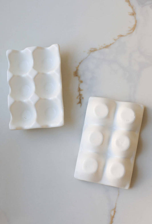 Ceramic Egg Trays: White