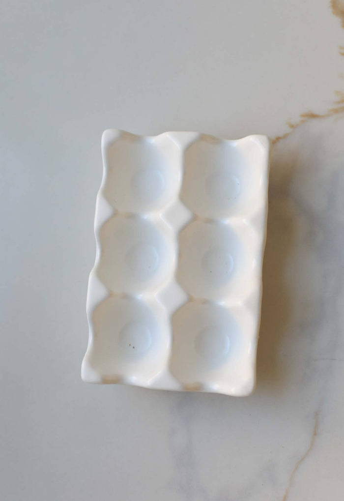 Ceramic Egg Trays: White