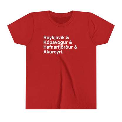 Cities Of Iceland Kids T-Shirt