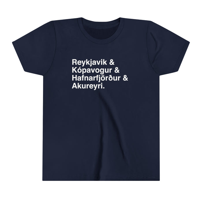Cities Of Iceland Kids T-Shirt