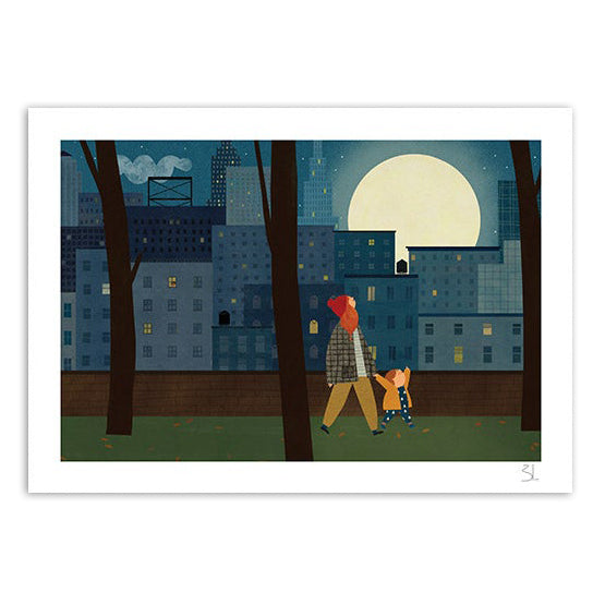 City Moon 8.25" x 11.75" Archival Print