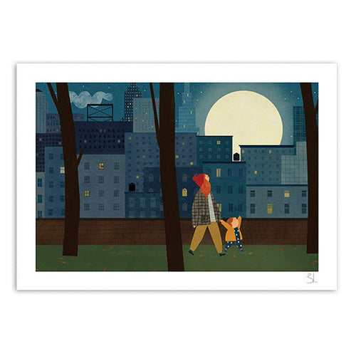 City Moon 8.25" x 11.75" Archival Print