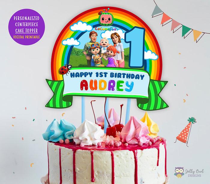 Cocomelon Birthday Party - Digital Cake Centerpiece or Topper